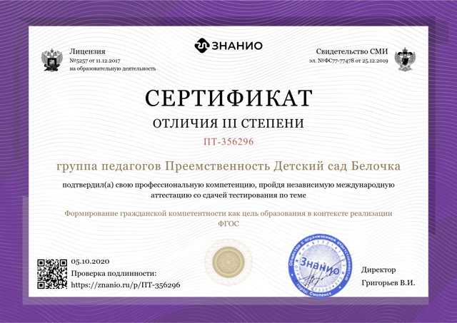 Тестирование Формирование гражданской компетентности